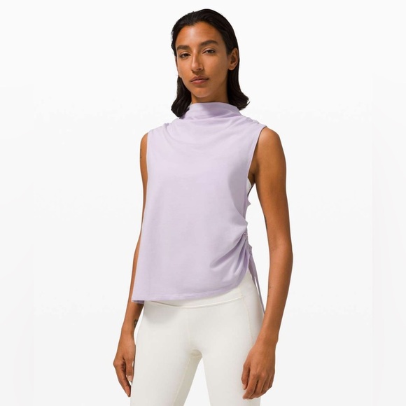 lululemon athletica Tops - Lululemon LA Side Cinch Mock Neck Tank size M lavander dew